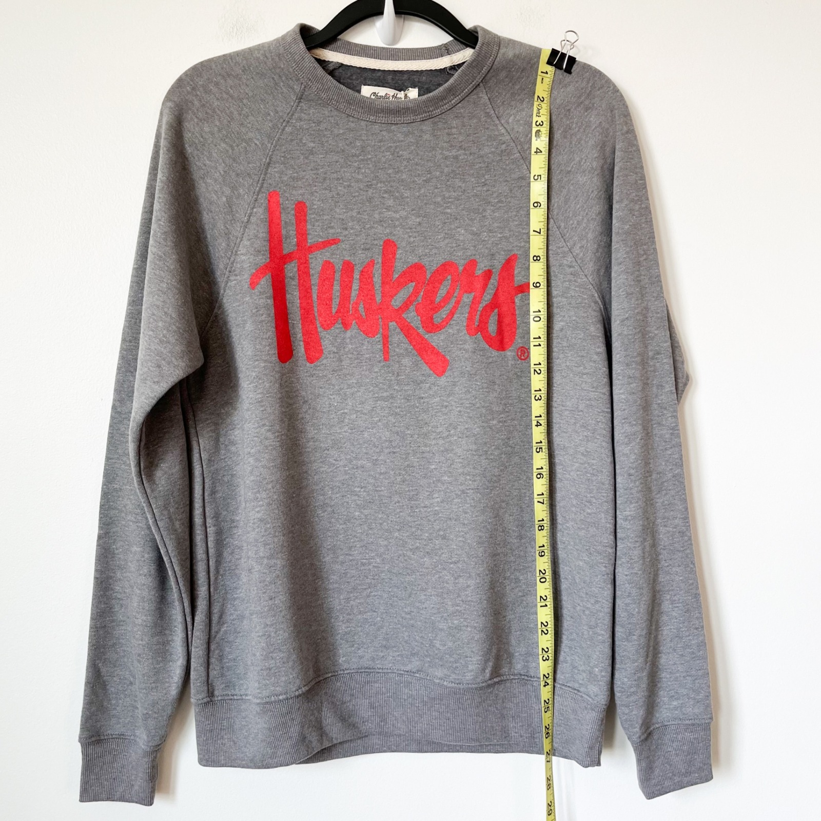 New Charlie Hustle Nebraska Huskers Script Grey Crewneck Sweatshirt Xs — image 5 of 8
